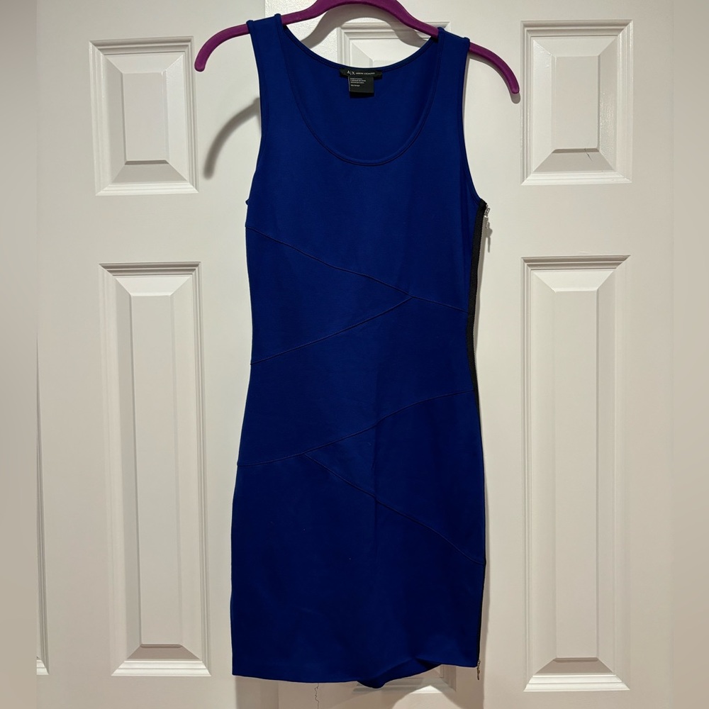 Armani Exchange Blue Sleeveless Mini Dress
